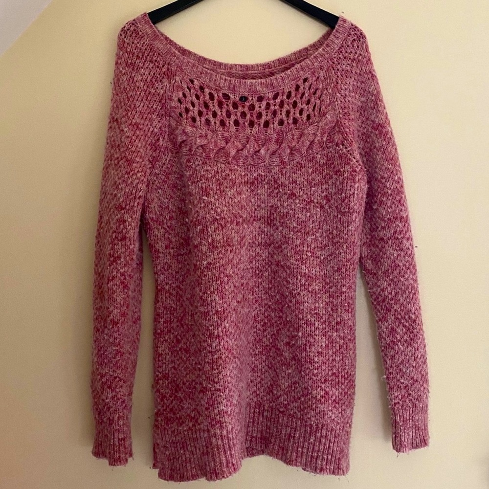 Large Long Comfy Pink Sweater